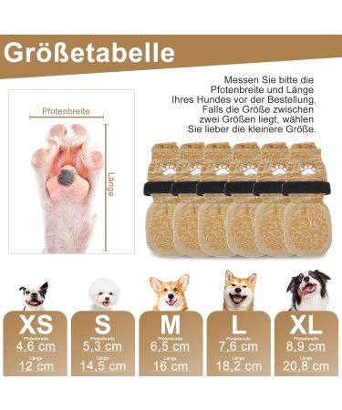 Expavloric Dogs Anti-Slip Pfot Protection - Adjustable Straps for Better Traction on Wood Floors | Soft Elastic Fabric | Size L - Beige - Buy Online on GoSupps.com