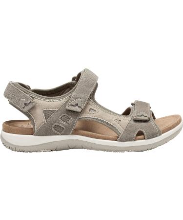Earth Origins Womens Skylar Slip Resistant Suede Sandals - Granite, Size 8 - Buy Online on GoSupps.com