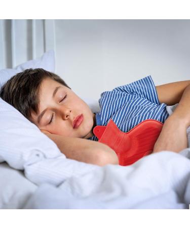 Relaxdays Hot Water Bottle Set | 2L Durable & Safe Odourless Natural Rubber Red - Ideal for Comfort & Warmth - Buy Online on GoSupps.com