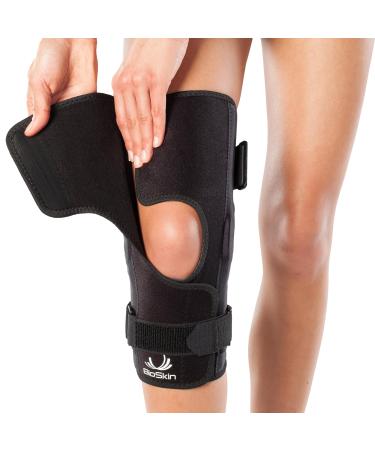 BioSkin Wraparound Compression Knee Brace For Knee Pain ACL & MCL Injuries Meniscus Tear Arthritis Pain And Support Hinged Knee Brace Sprains For Women & Men
