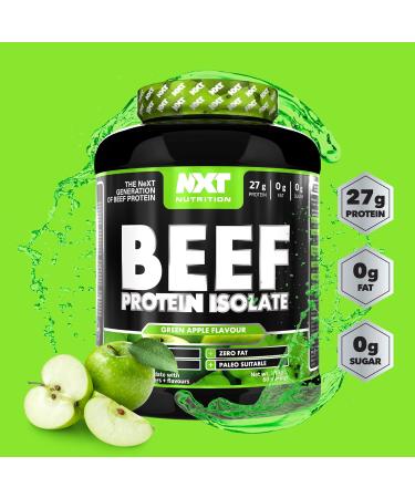 NXT Nutrition Beef Protein Isolate Powder 1.8kg (Apple) - High Natural Amino Acids, Paleo Keto Friendly, Dairy & Gluten Free - Buy Online on GoSupps.com