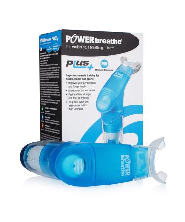 POWERbreathe - Breathing Exercise Device for Lungs, Breathing Trainer and Therapy Tool to Strengthen Breathing Muscles and Help Lung Capacity, Inspiratory Muscle Trainer - Blue, Medium Resistance