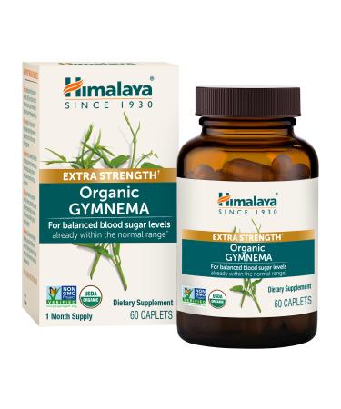 Himalaya Extra Strength Organic Gymnema Sylvestre 30 Day Supply - Herbal Metabolism Support - USDA Organic Additive Free Non-GMO Vegan Gluten Free 1 085 mg 60 Caplets