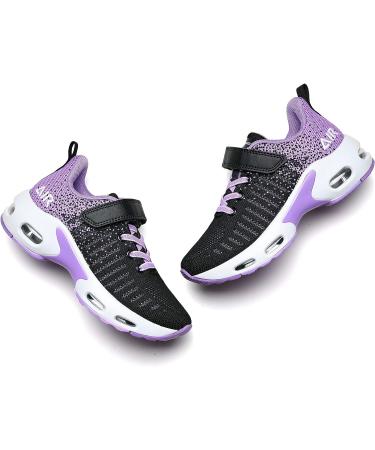 RomenSi Air Athletic Running Shoes - Lightweight Breathable Kids Sneakers - Blackpurple - Size 4 Big Kid - Buy Online on GoSupps.com