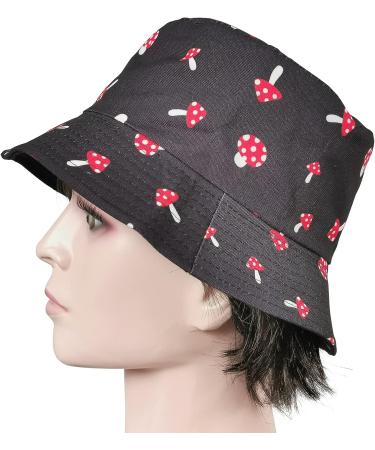 Xingzou Unisex Reversible Bucket Hat Mushroom (Black Red White) - Buy Online on GoSupps.com