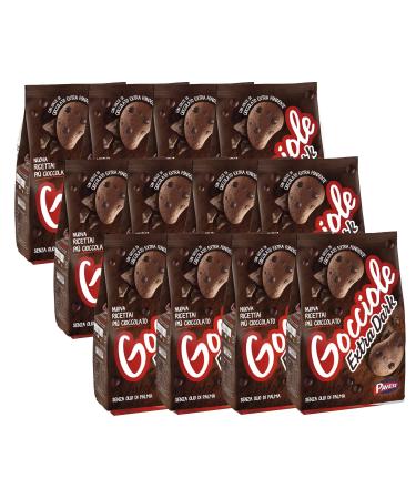 CAIYA 12X Pavesi - Extra Dark Drops 400g - Cocoa Cookies with Extra Dark Chocolate Drops
