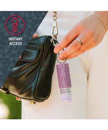 SABRE Jeweled Pepper Spray: Maximum Strength, Fashionable Design - Lavender Pepper Spray with Quick Access Snap Clip and Key Ring - Buy Online on GoSupps.com