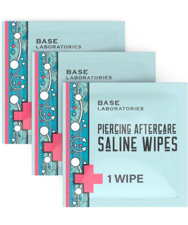 Base Labs Piercing Aftercare Wipes | Saline Wipes | Piercing Saline Wipes for Nose Ear Belly Lips | Saline Solution for Piercings | For Keloid Bumps & Piercing Bumps | 75 Wipes 75 count (Pack of 1) - Buy Online on GoSupps.com