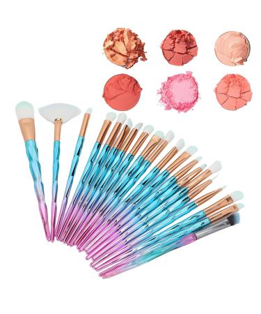 20-Piece Professional Makeup Brushes Set - Portable Soft Fiber Cosmetic Brush Kit for Face & Eyes - Buy Online on GoSupps.com