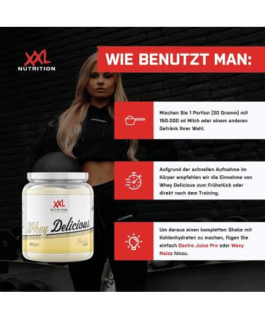 XXL Nutrition Whey Protein Powder - Delicious Strawberry Shake 78.5% Protein High Quality 450g - International Shipping Available - Buy Online on GoSupps.com