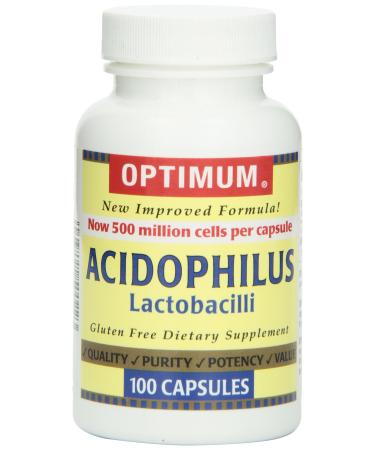 Optimum Acidophilus Lactobacilli Capsules 100 Count 100 Count (Pack of 1)