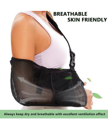 Buy Mesh Breathable Arm Sling Shoulder Immobilizer - Medical Support Brace for Rotator Cuff Injury Clavicle Fracture Post-Surgery - Adjustable Small Size - Ideal for Men & Women - Buy Online on GoSupps.com