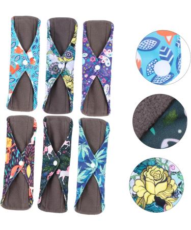 6pcs Reusable Bamboo Charcoal Panty Liners | Washable Cloth Menstrual Pads Set for Girls | Maternity Napkin & Panties | Eco-Friendly Menstrual Pad - Buy Online on GoSupps.com
