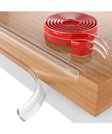 Baby Proofing, 0.6in Edge Protector Strip Clear, Thickened Silicone Soft Corner Protectors with Upgraded Pre-Taped Strong Adhesive, 6.6ft Edge Protectors for Sharp Corners of Cabinets, Tables, Drawers 0.60.6in width(6.6ft length)