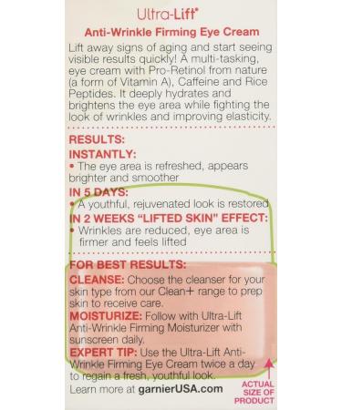 Garnier Ultra-Lift Anti-Wrinkle Eye Cream | Pro-Retinol Formula 0.5 Fl.Oz - Buy Online on GoSupps.com