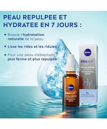NIVEA Cellular Professional Serum HYALURON (1 x 30 ml) Face serum with a formula containing hyaluronic acid Moisturizing and plumping care for all skin types - Buy Online on GoSupps.com