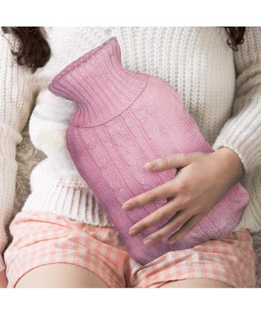 TRIXES Pink Knitted Hot Water Bottle Cover - 2 Litre Size - 31 x 20cm - Insulator Only - Buy Online on GoSupps.com