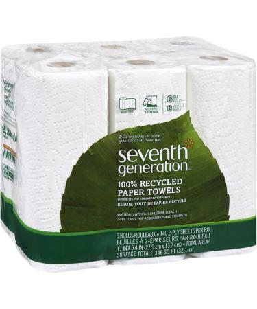 Seventh Generation Paper Towels - 100% Recycled, 2-Ply, Eco-Friendly (4 Packs of 6) - Buy Online on GoSupps.com