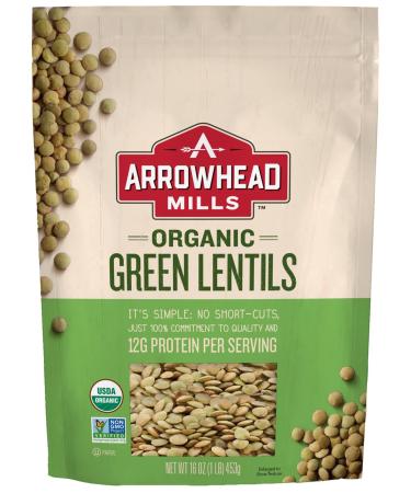 Arrowhead Mills Organic Green Lentils, 16 oz. Bag (Pack of 6)