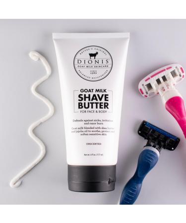 Dionis Goat Milk Men's Shave Butter | Hydrating Face & Body Cream with Shea & Jojoba Oil - Sensitive Skin Protection Against Irritation & Razor Burn - 6oz - Buy Online on GoSupps.com