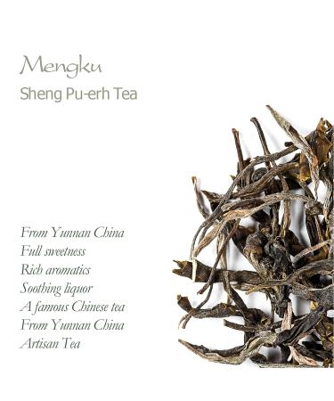 Buy Mengku Pu-Erh Tea from Yunnan China - Premium Sheng Chinese Loose Leaf Puerh - 100g Organic Puer Tea for Wellness - Buy Online on GoSupps.com