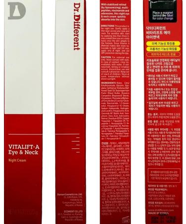 Dr.Different VITALIFT-A Eye&Neck Retinal 0.025% Anti-aging and Anti-wrinkle Eye Cream for delicate care with Vita A K-Skincare made by Korean Dermatologist 0.7oz Retinal 0.025% 0.7 Ounce (Pack of 1) - Buy Online on GoSupps.com