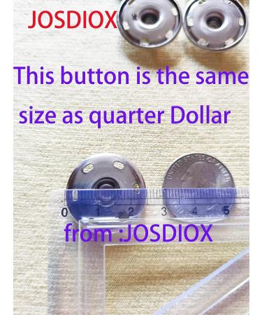 JOSDIOX Large Snap Fastener Buttons 12 Sets - Silver/Black - for Sewing Clothing - 25mm Size - Buy Online on GoSupps.com