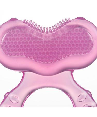 Nuby Silicone Teethe-EEZ Teether with Bristles & Hygienic Case - Pink - Buy Online on GoSupps.com