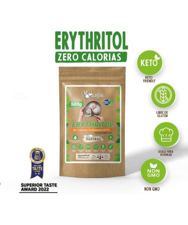 Erythritol 500gr 100% Natural Sweetener 0 Calories DulciLight Zero | Vegan Alternative | Enjoy Without Guilt | Ideal for The Keto Diet | DulciLight The Natural Taste of Sugar | - Buy Online on GoSupps.com