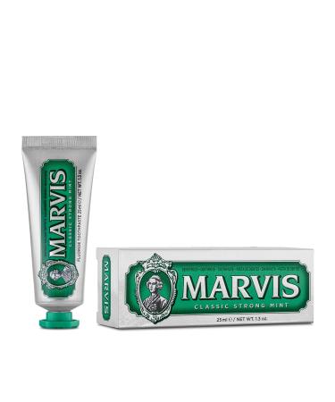Marvis toothpaste Classic Strong Mint 25 ml aromatic toothpaste in travel size for healthy gums and long -lasting freshness toothpaste with taste to mint Strong Mint 25 ml (1 Pack) - Buy Online on GoSupps.com