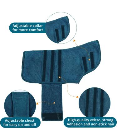Shop Pettom Microfiber Dog Bathrobe - Quick-Drying XL Sizes for Medium & Large Dogs - Green & Dark Blue Options - Buy Online on GoSupps.com