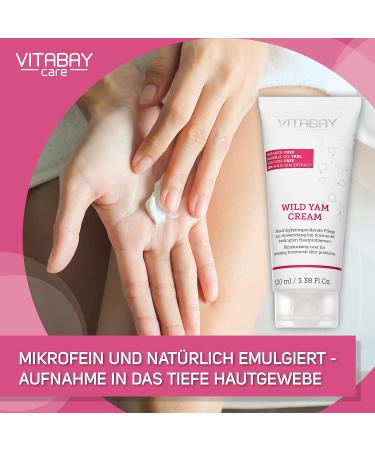 VITABAY Wild Yams Cream 100ml - 80% Yam Root Extract for Face & Body - 64% Diosgenin - 100% Nano-Free & Hormone-Free - Natural Skin Care - Buy Online on GoSupps.com