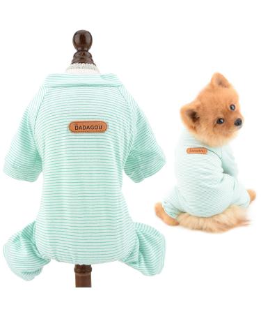 Smalllee_lucky_Store pet sleeping suit made of cotton for small dogs cats boys girls puppies pajama overall bodysuit indoor sweater shirt with legs yorkie chihuahua clothing L (back: 11.5 " chest: 16.5")