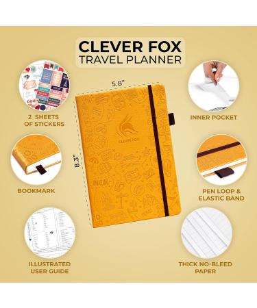 Clever Fox Travel Diary & Planner - A5 Size Amber Yellow | Budget Tracker Packing List & Expenditure Organizer for Men Women & Couples - Buy Online on GoSupps.com