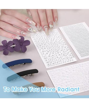 1960Pcs Self-Adhesive Face Gems & Rhinestones - Clear Glitter Jewels for Makeup Hair Eyes & Nails - Perfect for DIY (6 Sheets - Buy Online on GoSupps.com