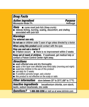 Lotrimin Antifungal Jock Itch Powder - Miconazole Nitrate Treatment for Men Women & Kids (6.25 oz) - Fast Relief & International Shipping - Buy Online on GoSupps.com