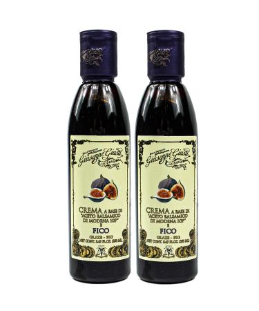 Giuseppe Giusti Aceto Balsamico di Modena IGP Fico 2 x 250 ml Traditional Italian Cream with Fig Balsam Vinegar
