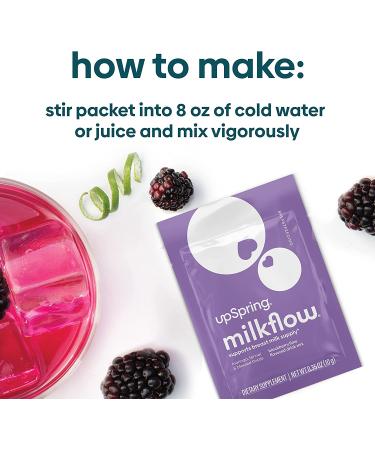 Upspring Milkflow Breastfeeding Drink Mix- Blackberry Lime Flavor | Lactation Supplement with Moringa & Blessed Thistle | Promotes Healthy Milk Supply | 16 Drink Mixes - Buy Online on GoSupps.com