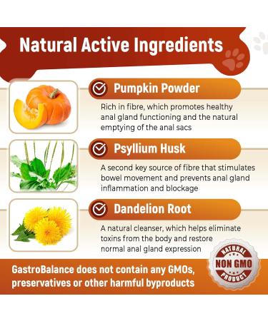 Buy GastroBalance Healthy Anal Glands Dog Chews - 60 Natural Chicken Flavor Soft Snacks for Optimal Health - Buy Online on GoSupps.com