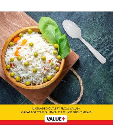 Value Plus (1000 Count) White Disposable Teaspoon Individually Wrapped Heavy Weight Polypropylene Cutlery for Birthday Party Picnic Barbecue Ideal for Office & Take Away - Buy Online on GoSupps.com