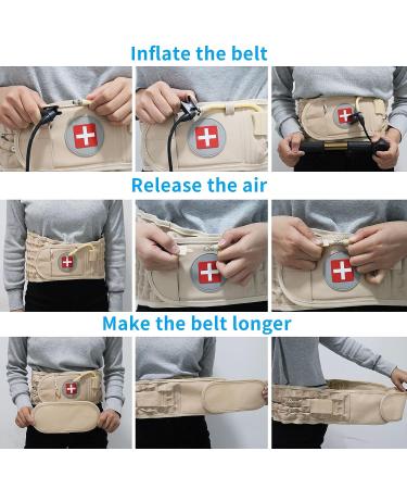 6xigouma Decompression Back Belt - Lumbar Support for Men & Women | Lower Back Pain Relief & Traction Device | Waist Size 29-49 Inches (Beige) - Buy Online on GoSupps.com