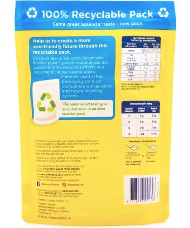 SPLENDA No Calorie Sweetener Granulated Sugar Substitute 125g Pouch - Buy Online on GoSupps.com