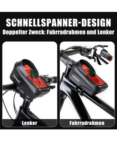 Faireach Waterproof Bicycle Frame Bag | Quick Lock 2L Cell Phone Holder with Touchscreen | Fits Smartphones 5.5-7 inches | Perfect for Cycling Adventures - Buy Online on GoSupps.com