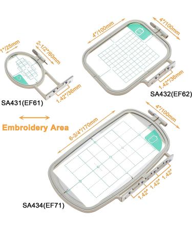 New brothread Embroidery Machine Hoop 3 in 1 Set for Brother and BabyLock - Compatible with SE625, SE600, PE550D, LB7000, Sofia 2 Verve - SA431+SA432+SA434 - Buy Online on GoSupps.com