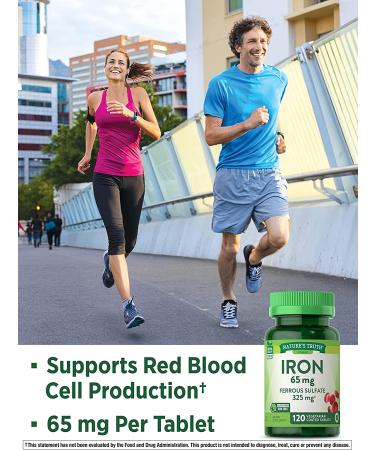 Nature's Truth Iron 65 mg - 120 Coated Tablets | Supports Energy & Wellness - Buy Online on GoSupps.com