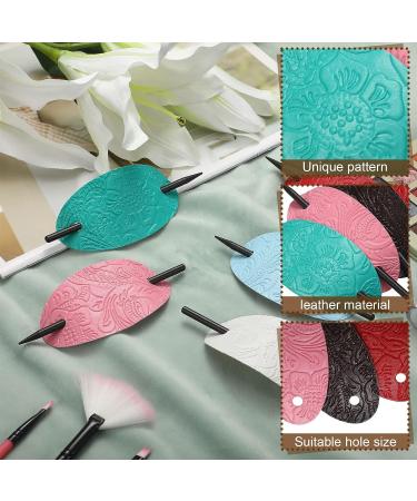 Vivid Style 10 Leather Hair Clip with Stick - Oval Shape Hair Barrette for Women and Girls - Buy Online on GoSupps.com