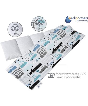 Medi Partners Kirschkernkissen - 60x20cm Eco Large Grain Pillow | 100% Cotton 5 Chambers Removable | Cold & Warm Therapy for Cars - Buy Online on GoSupps.com
