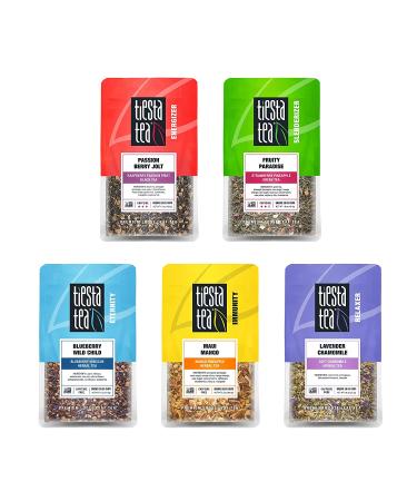 Tiesta Tea - Top Loose Leaf Tea Gift Box | 5 Pouches | High to Non-Caffeinated | Hot & Iced Tea Variety Pack with Green, Herbal, Black & Fruit Tea Bags - Buy Online on GoSupps.com