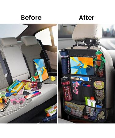ACELIFE Car Seat Organizer for Kids - 2 Pack Backseat Protector with iPad Holder, Kick Mat, 9 Pockets - Black Car Accessories for Toddlers - Buy Online on GoSupps.com