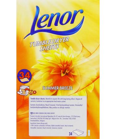 Lenor Tumble Dryer Summer Breeze Wipes - Box of 34 3 Pieces | Fresh Laundry Scent - International Shipping - Buy Online on GoSupps.com